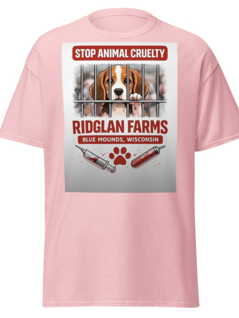 Pink "Stop Animal Cruelty" Dog Rescue T‑Shirt